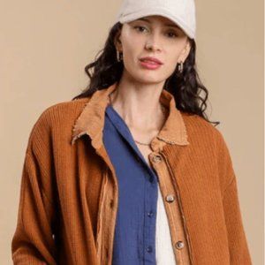 UMGEE Boho Long Coat Waffle Weave Frayed Edges Rust Oversize Unique sz L-1X NOTE